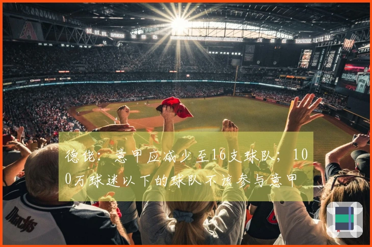 德佬：意甲应减少至16支球队；100万球迷以下的球队不该参与意甲